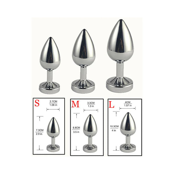 Ple'sur 3-Setting LED Light-Up Metal Anal Plug Small