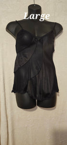 Black Mesh and Satin short gown (sale)