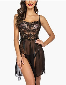 Lace Negligee Dress Strap Chemise Sexy Nightgown Lingerie