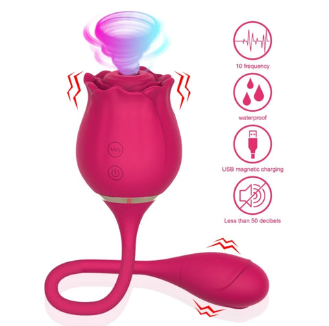 Rose Clitoris Sucking Vibrator for Clitoris Stimulator-Nipple-Sucker-Vibrating-Love Egg